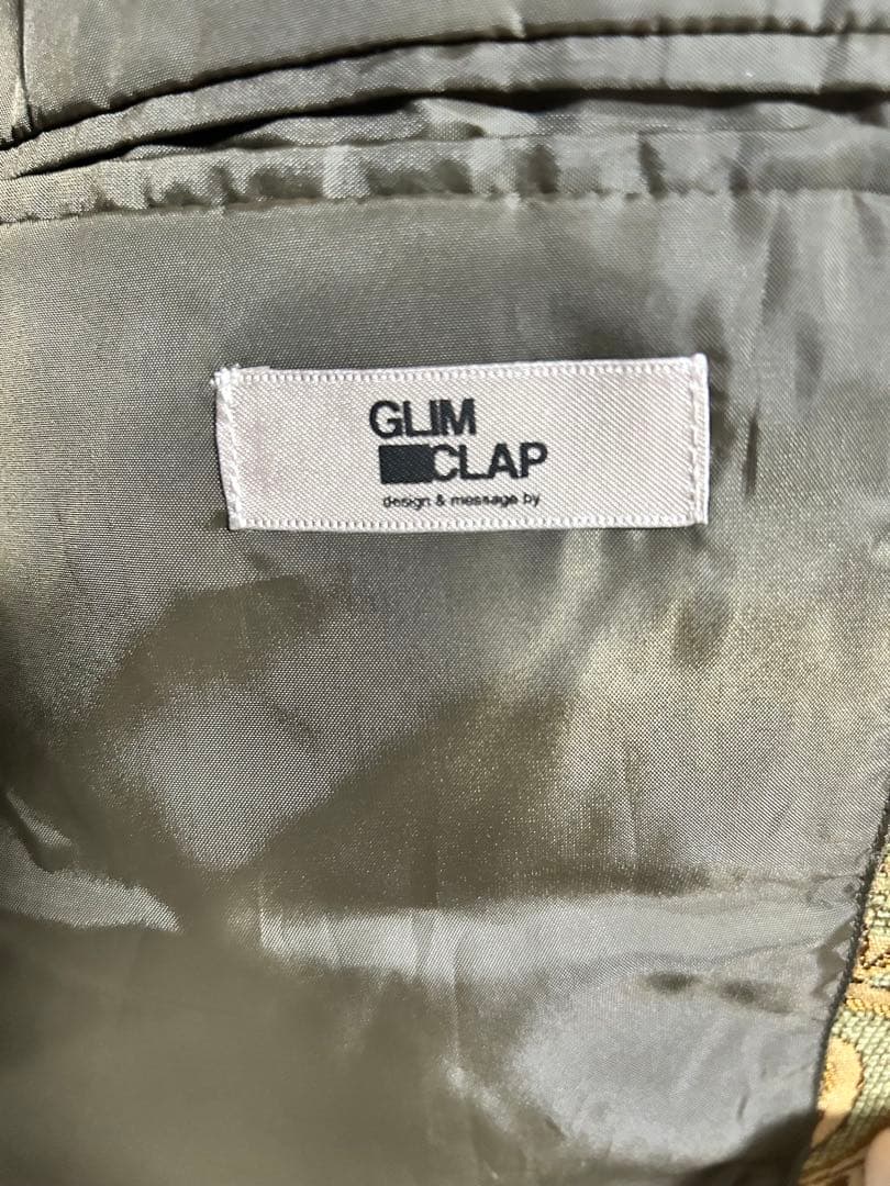 GLIM CLAP ノーカラージャケット ペイズリー柄　ミニマルジャケット