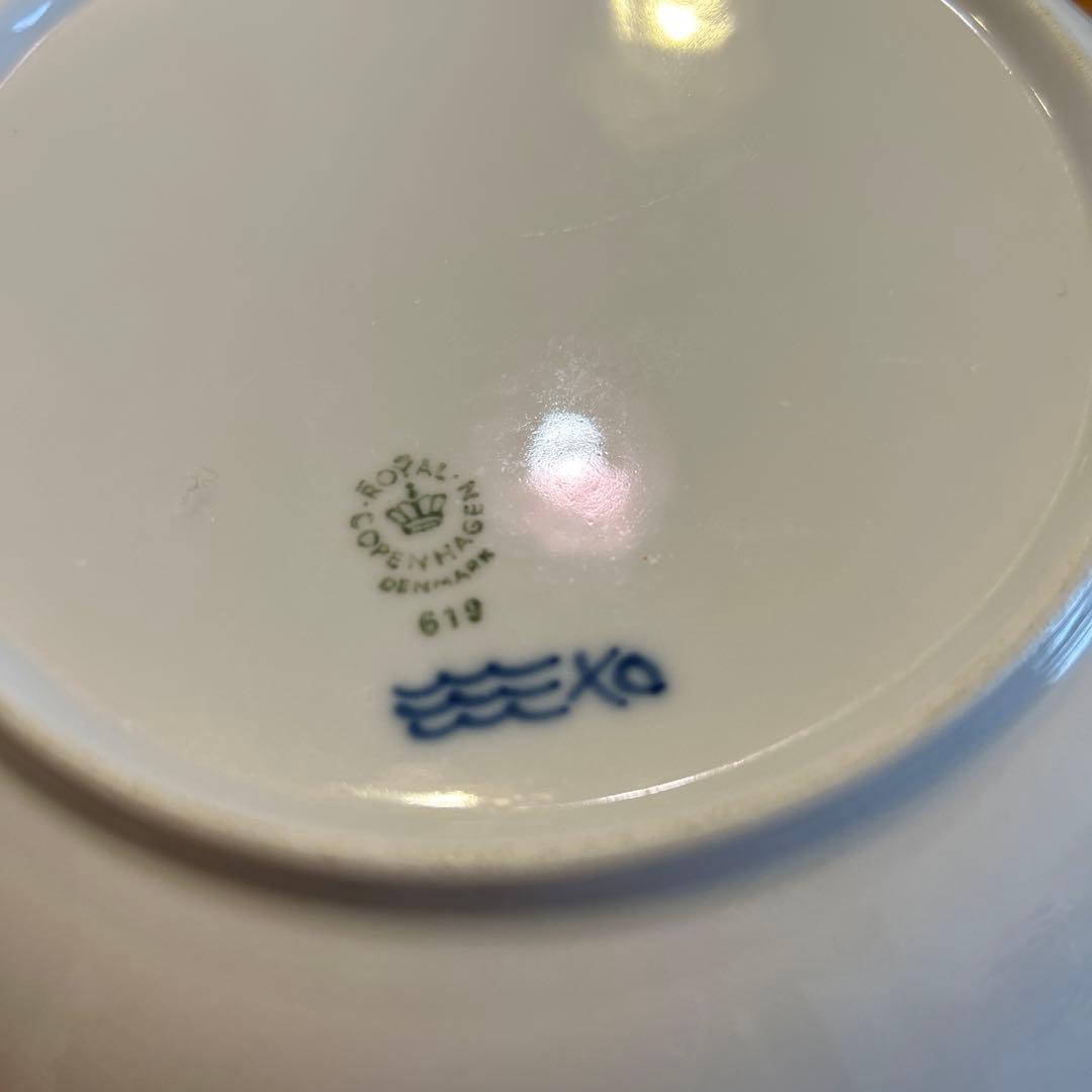 ロイヤルコペンハーゲン ボヘミアンブルー 青い花柄 波形縁取り 中皿 5枚セット