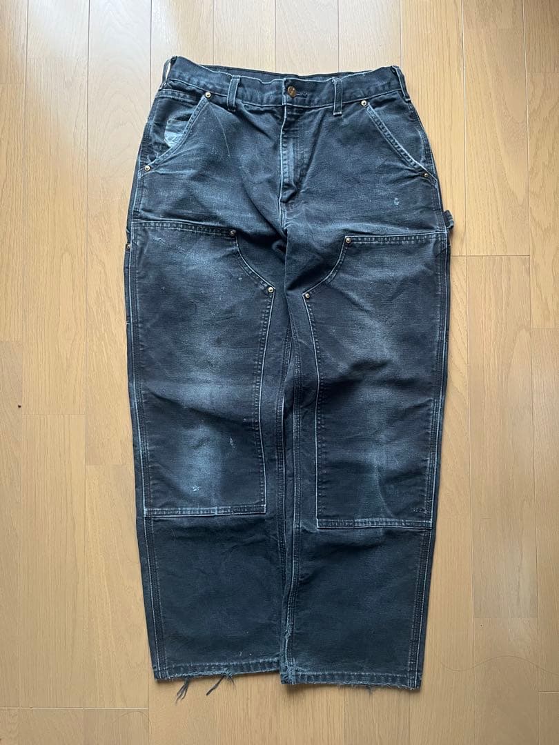 カーハート ダブルニー old Carhartt ブラック パンツ フェード