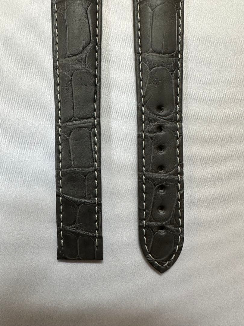 【純正品】OMEGA グレーアリゲーターレザーストラップ 19mm