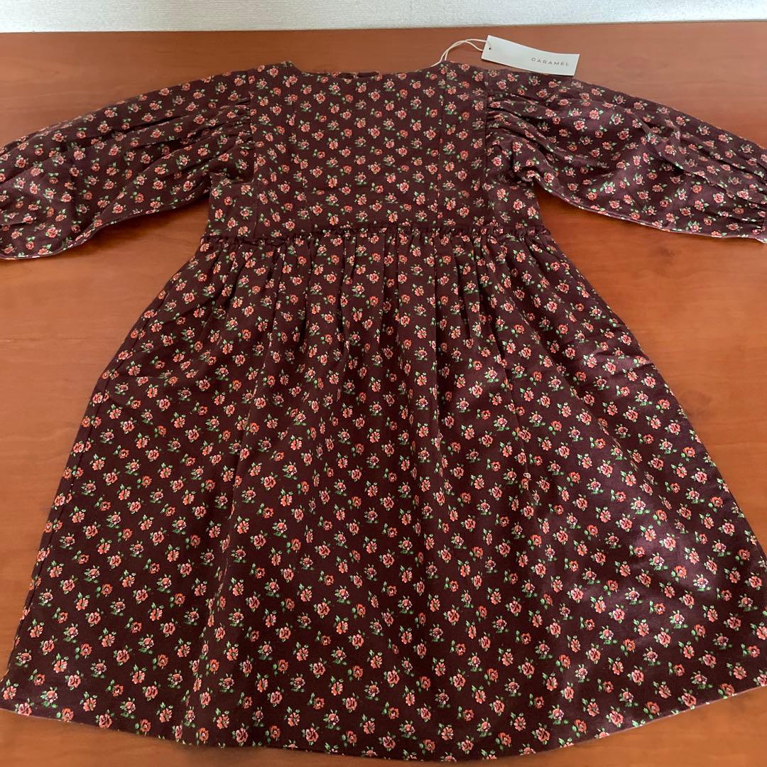 CARAMEL チョコレートフローラル ワンピース 6Y