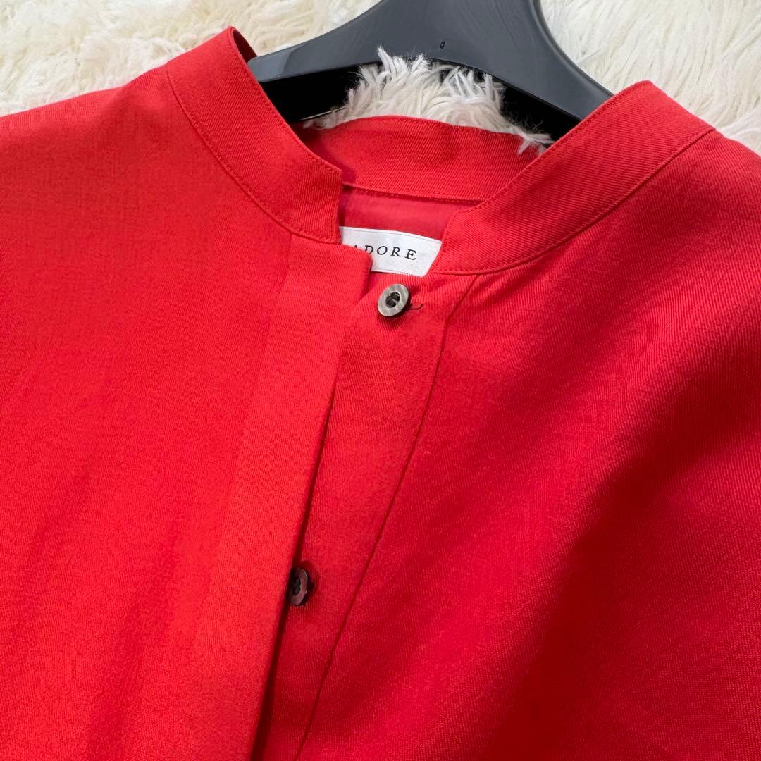 【美品】23年　アドーア　レーヨン麻ソフフトタンブラーワンピース　ベルト　38