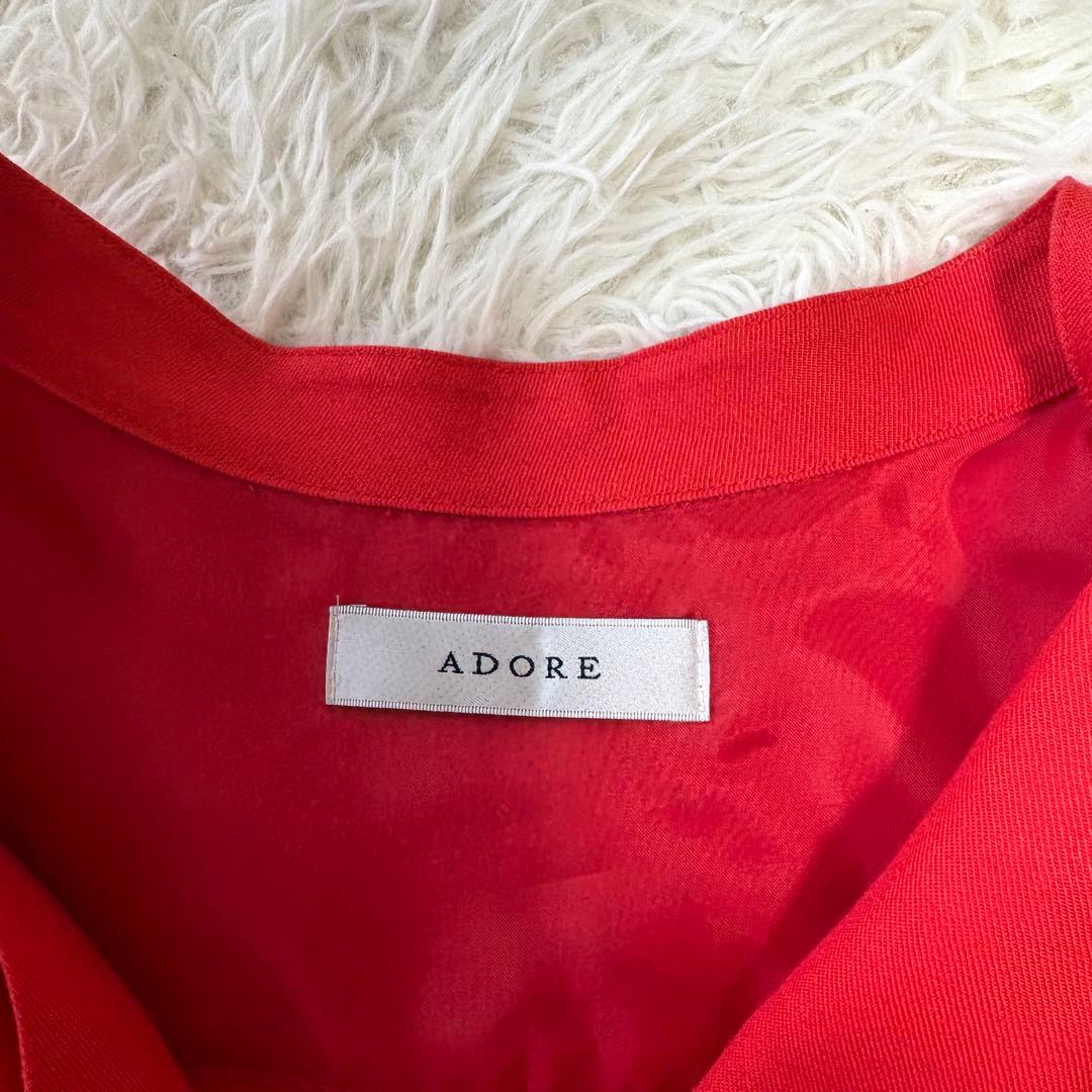 【美品】23年　アドーア　レーヨン麻ソフフトタンブラーワンピース　ベルト　38