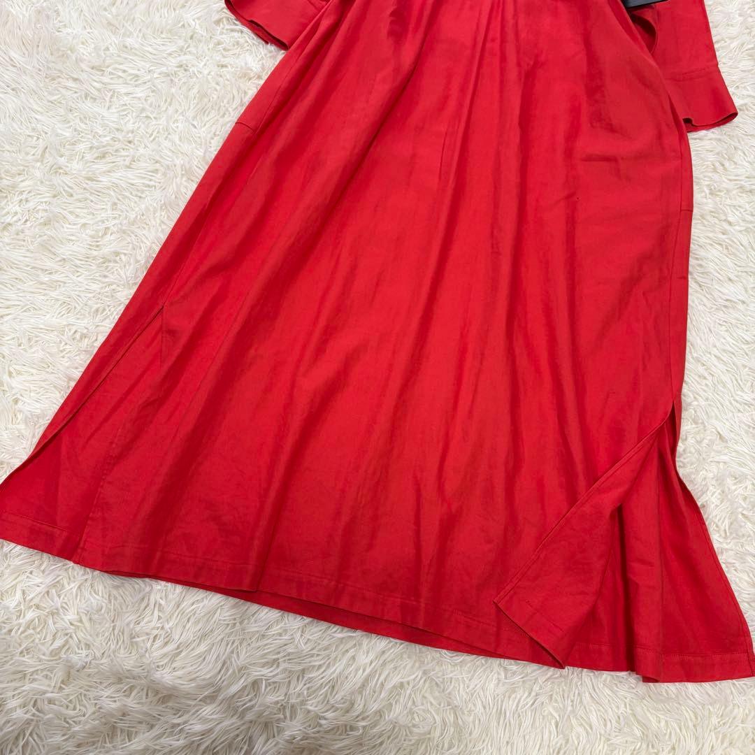 【美品】23年　アドーア　レーヨン麻ソフフトタンブラーワンピース　ベルト　38