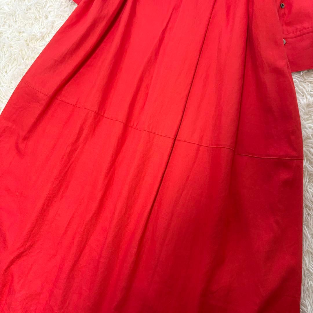 【美品】23年　アドーア　レーヨン麻ソフフトタンブラーワンピース　ベルト　38