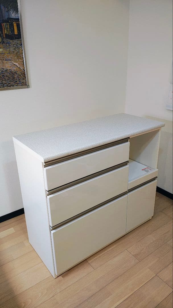 ニトリ キッチンカウンター アルミナ2 100CT WH 2021年製 美品