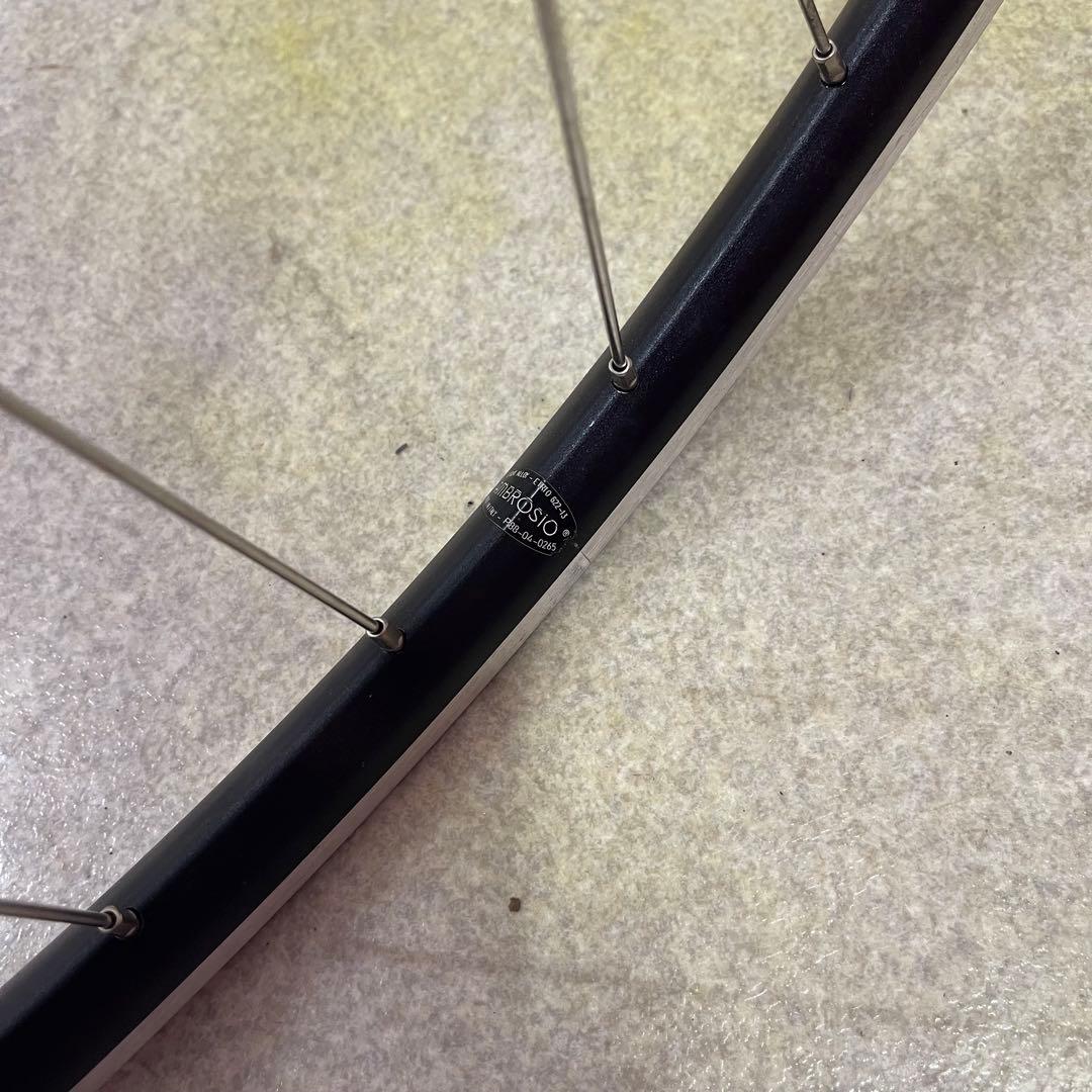 グランコンペ廃盤カラーハブ　手組みピストホイール(前輪) 700C