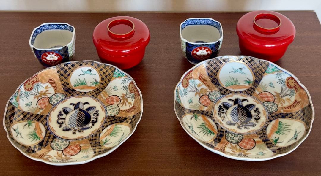 古伊万里　二人揃セット　お正月