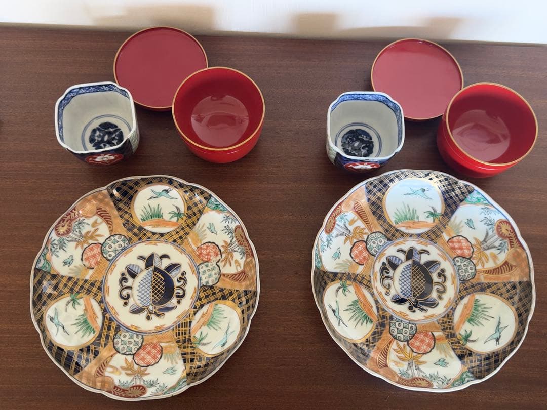 古伊万里　二人揃セット　お正月