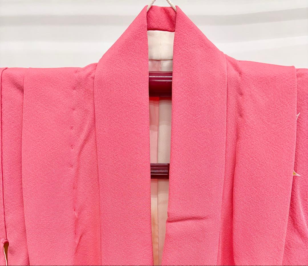 七五三着物　7才　女児　四つ身　まり・桜／ピンク系《子供491》#江戸小もーん