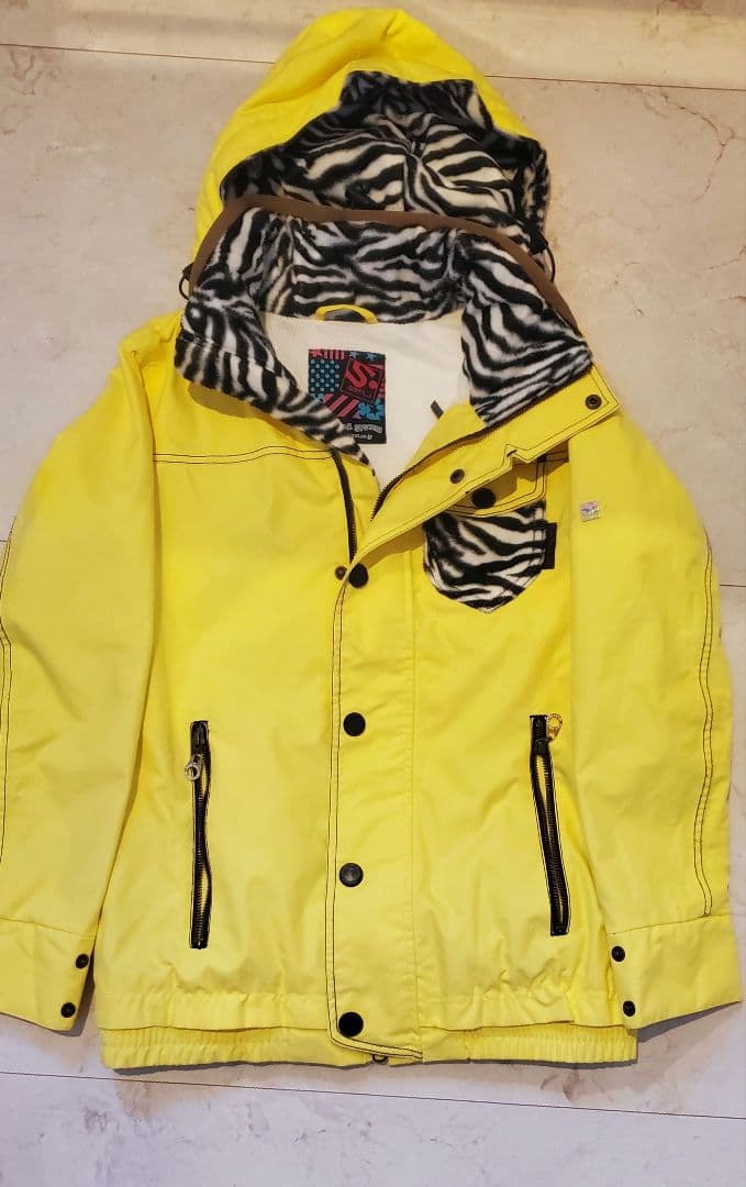 SISTA.J スノーボードウェア 上下セット Sサイズ イエロー×ゼブラ