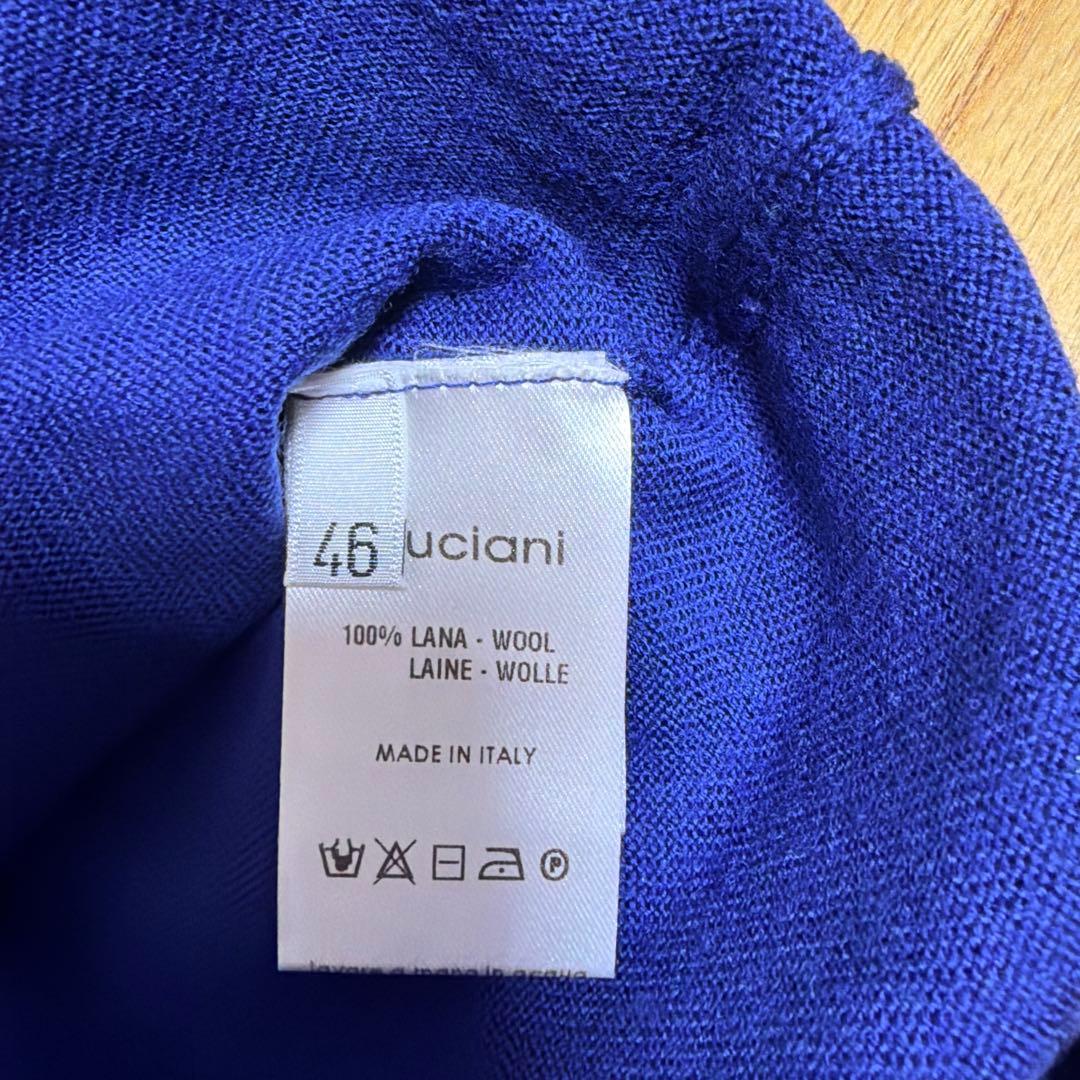 Cruciani クルチアーニ　ハイゲージ　長袖ニットポロ　サイズ46 ブルー