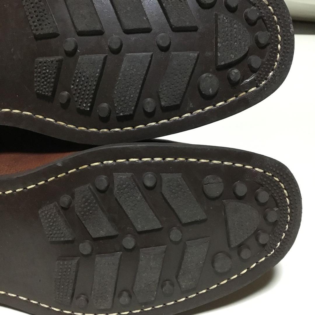 ブラウンレザー ミドルブーツ バックル付きラッセルモカシンスネークブーツゴーキー