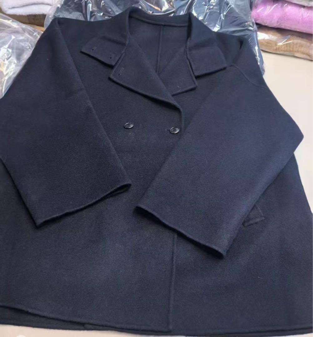 ぷりん　ウールコート　ネイビー