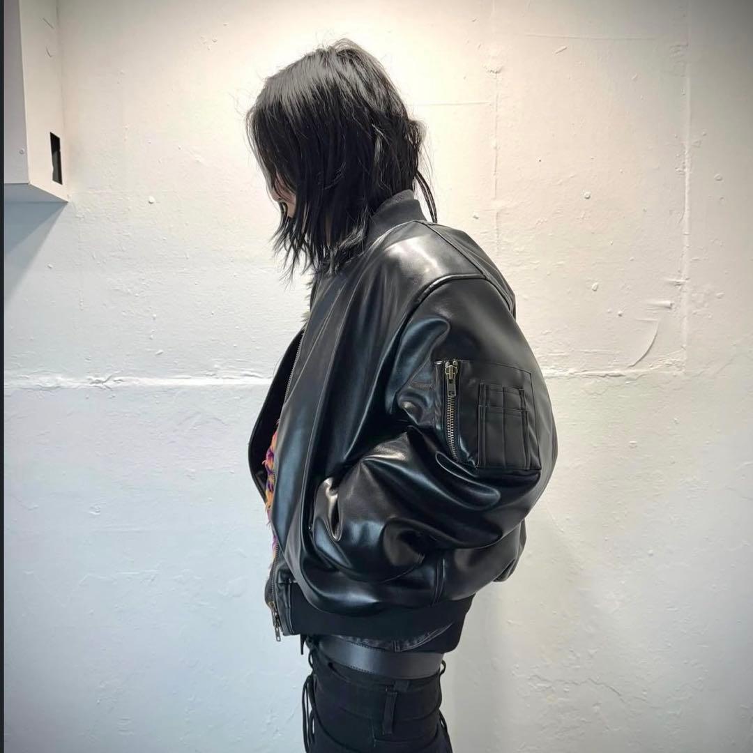 ジャケット・アウター emostanceclub leather bomber jacket