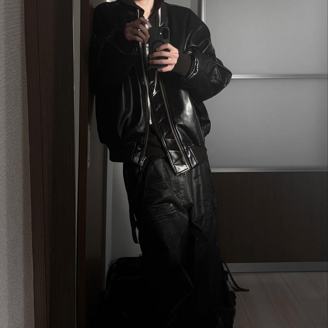 ジャケット・アウター emostanceclub leather bomber jacket