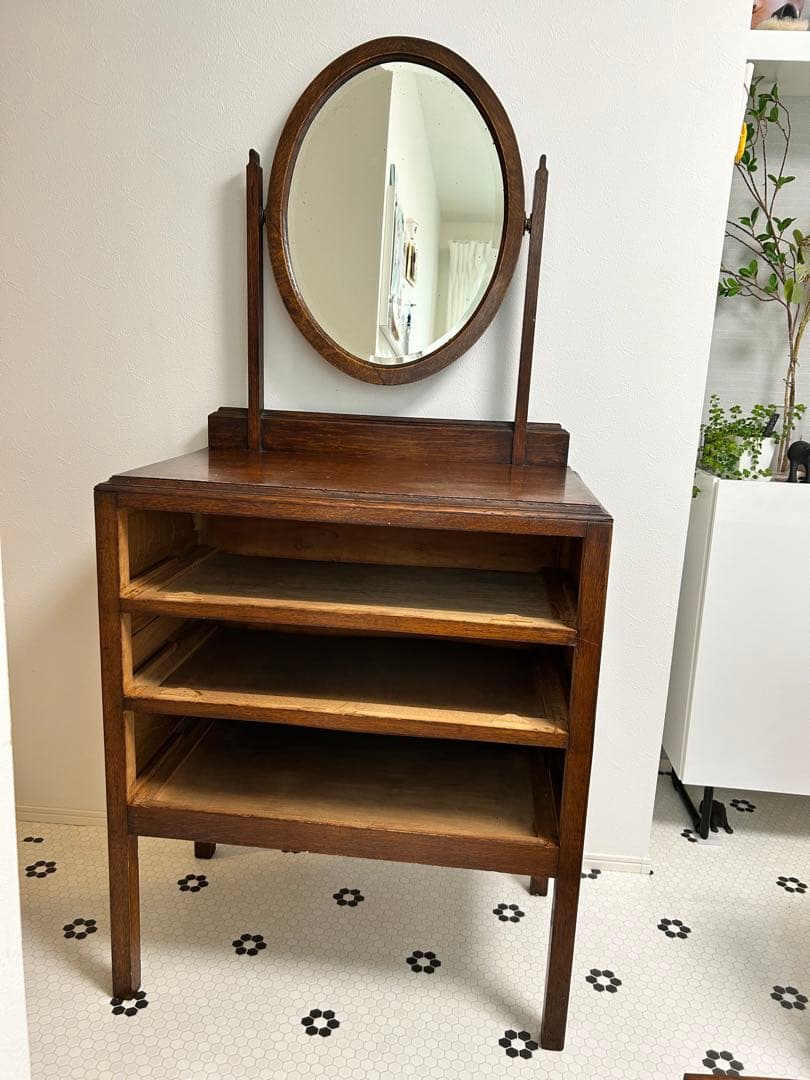 K＊イギリスアンティーク＊ミラー付ドレッサー/チェスト英国オーク材