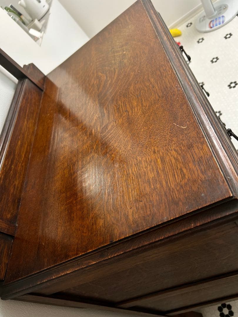 K＊イギリスアンティーク＊ミラー付ドレッサー/チェスト英国オーク材