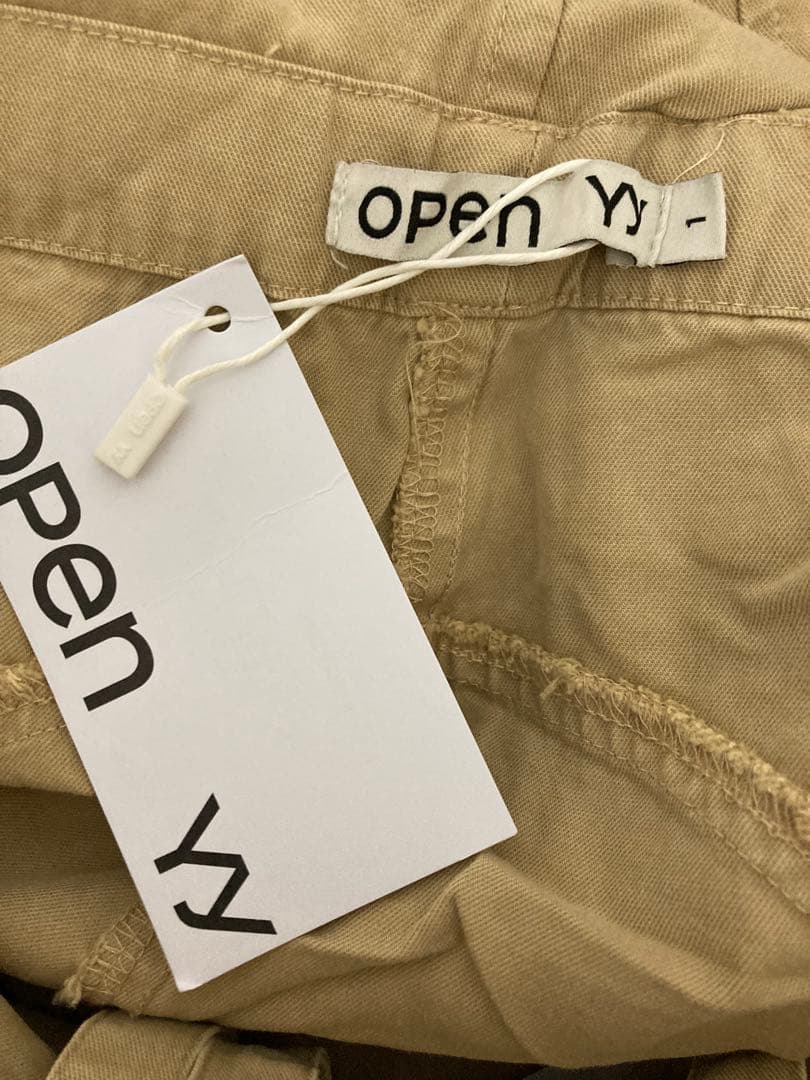 Open Yy ベージュ カーゴパンツ サイドポケット付き