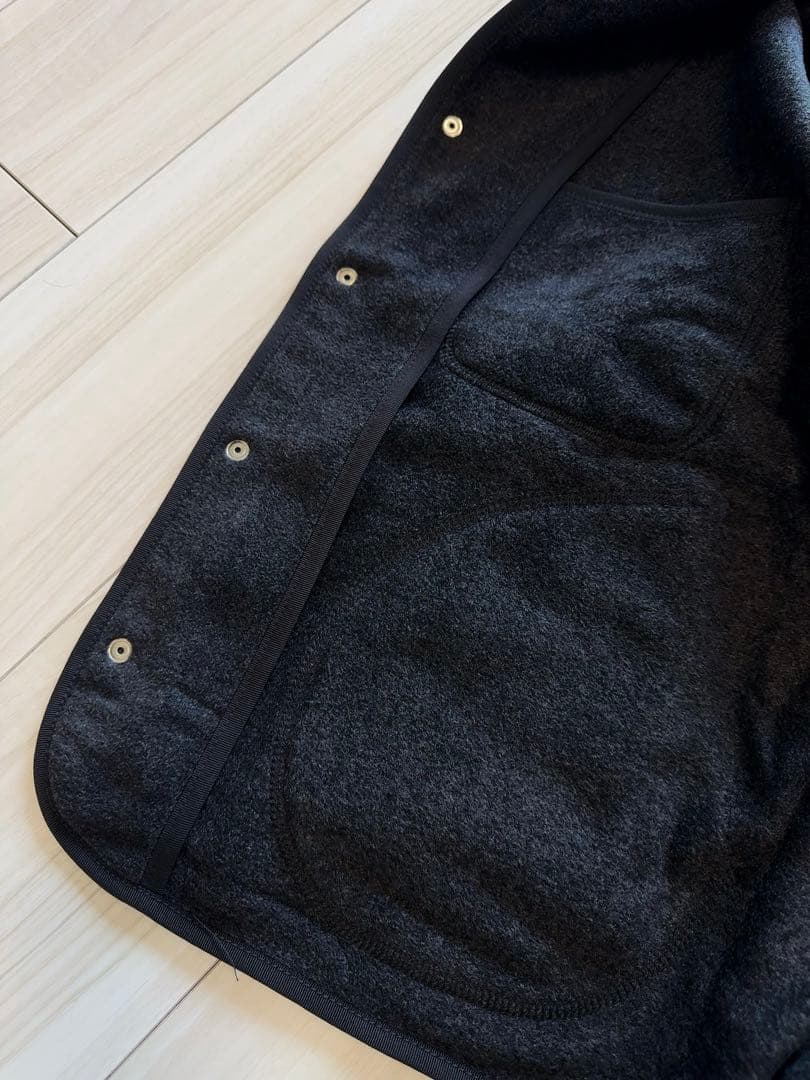 未使用品、DANTON（ダントン）ノーカラー フリース ジャケットブラック36