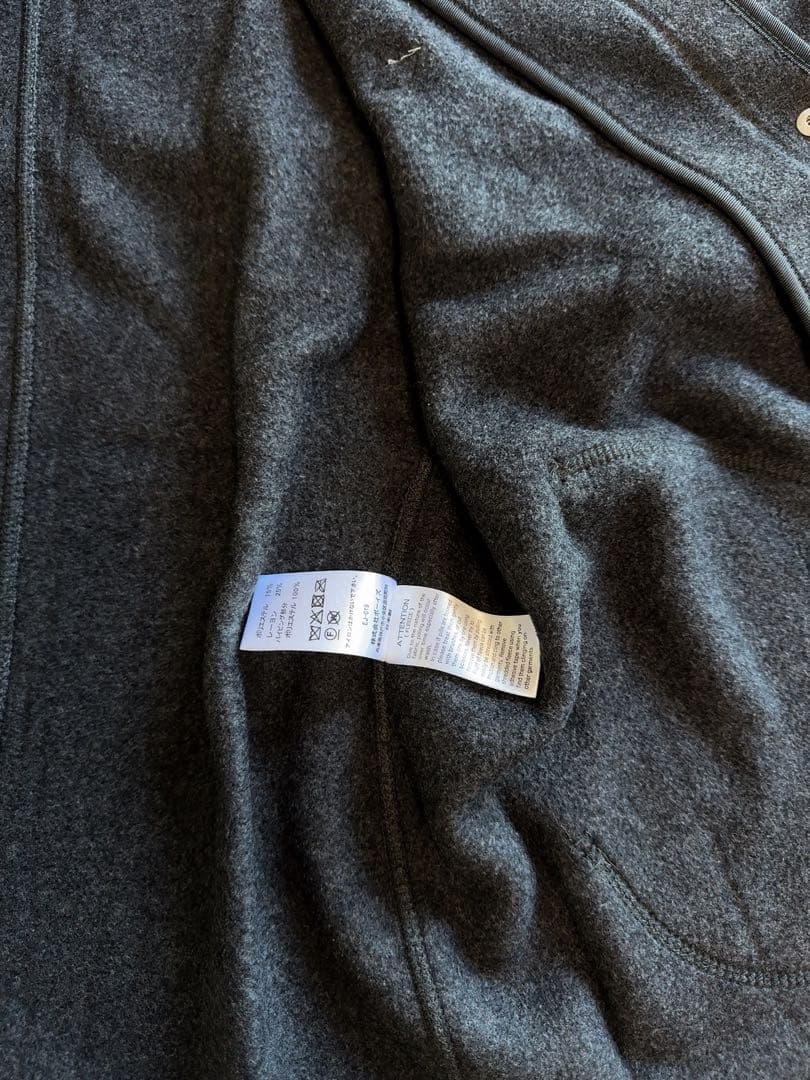 未使用品、DANTON（ダントン）ノーカラー フリース ジャケットブラック36