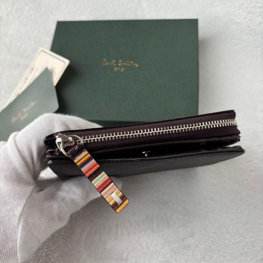 未使用保管品✨ポールスミス ジップストローグレイン 2つ折り財布　ブラウン