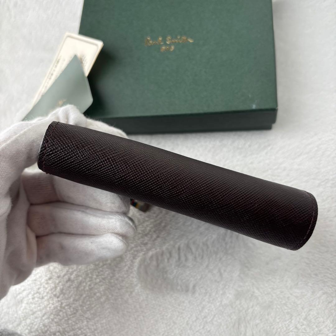 未使用保管品✨ポールスミス ジップストローグレイン 2つ折り財布　ブラウン