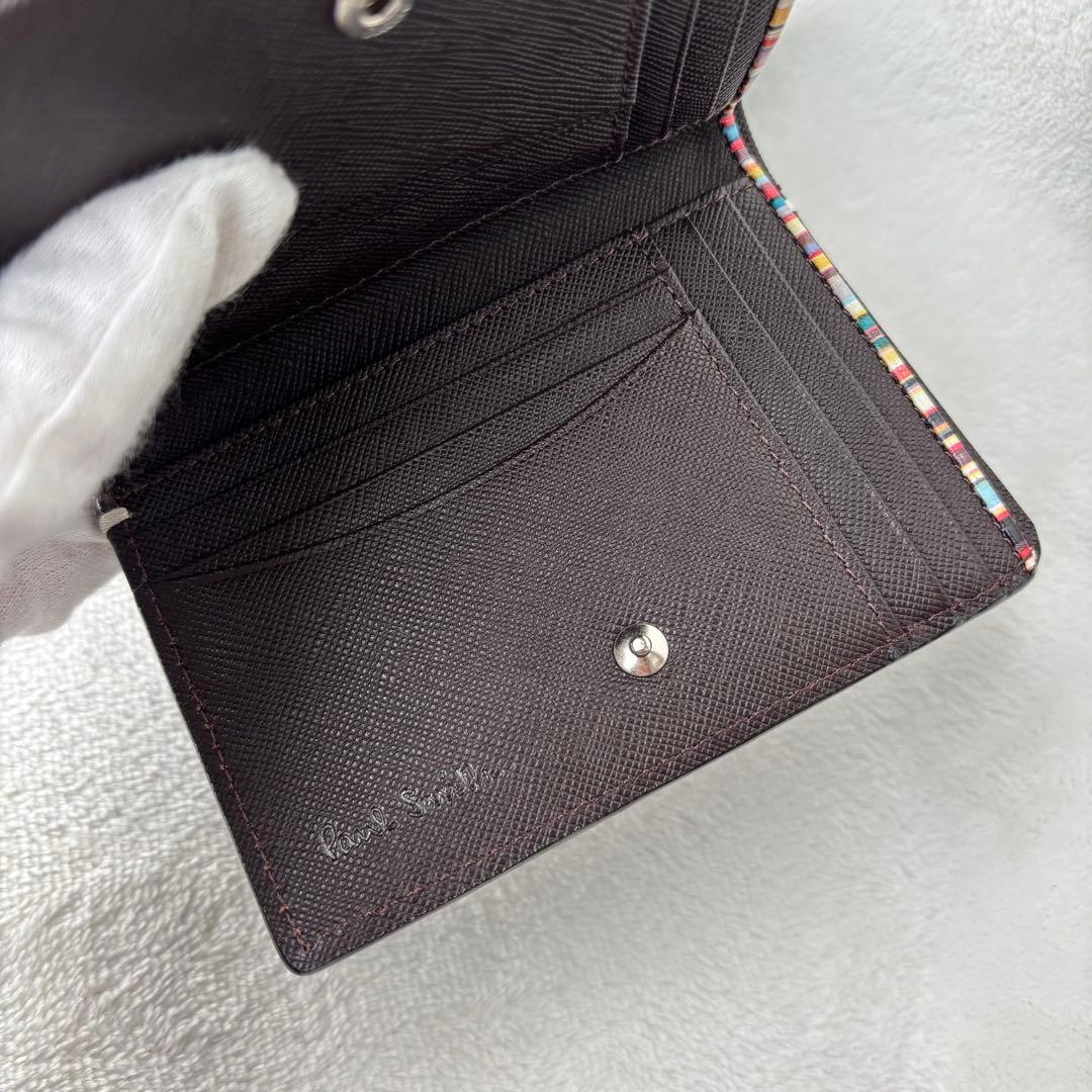 未使用保管品✨ポールスミス ジップストローグレイン 2つ折り財布　ブラウン