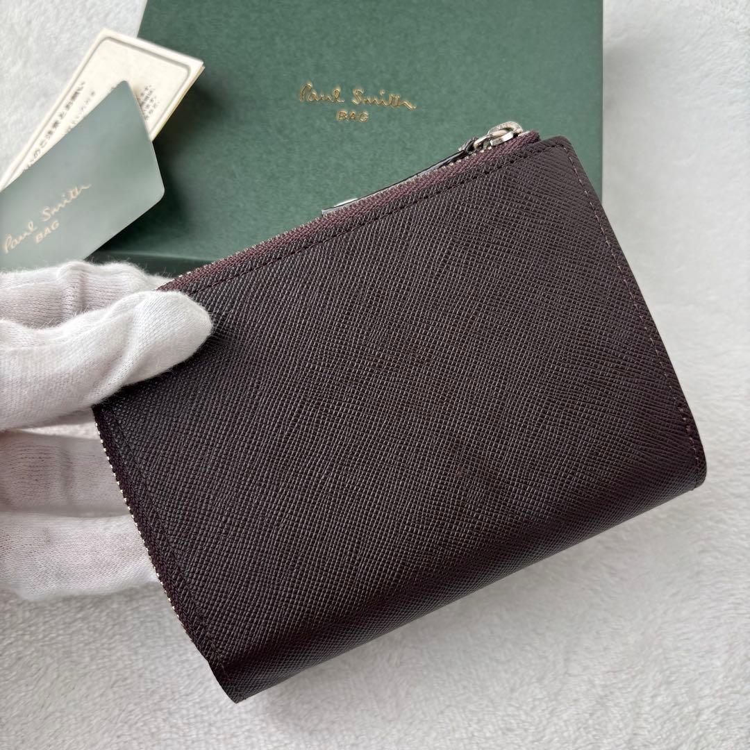 未使用保管品✨ポールスミス ジップストローグレイン 2つ折り財布　ブラウン