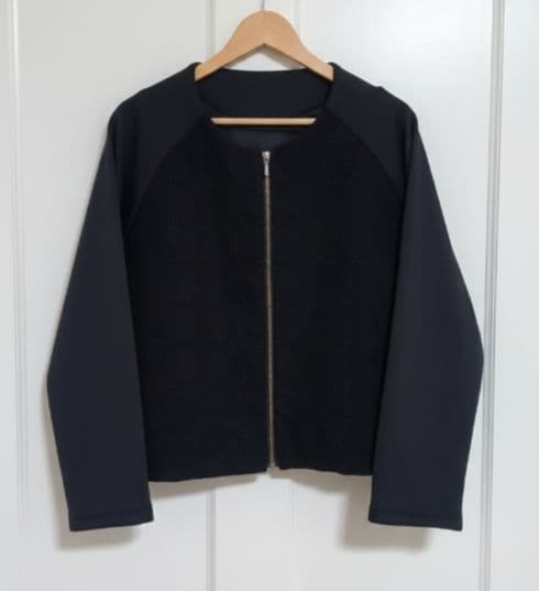 ぱるページ❤裏シャギー&ポケット付き❤ラグランスリーブノーカラージャケット