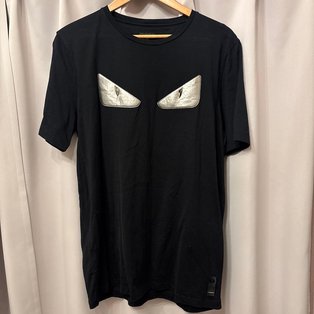 FENDI 目の形プリント ブラックTシャツ