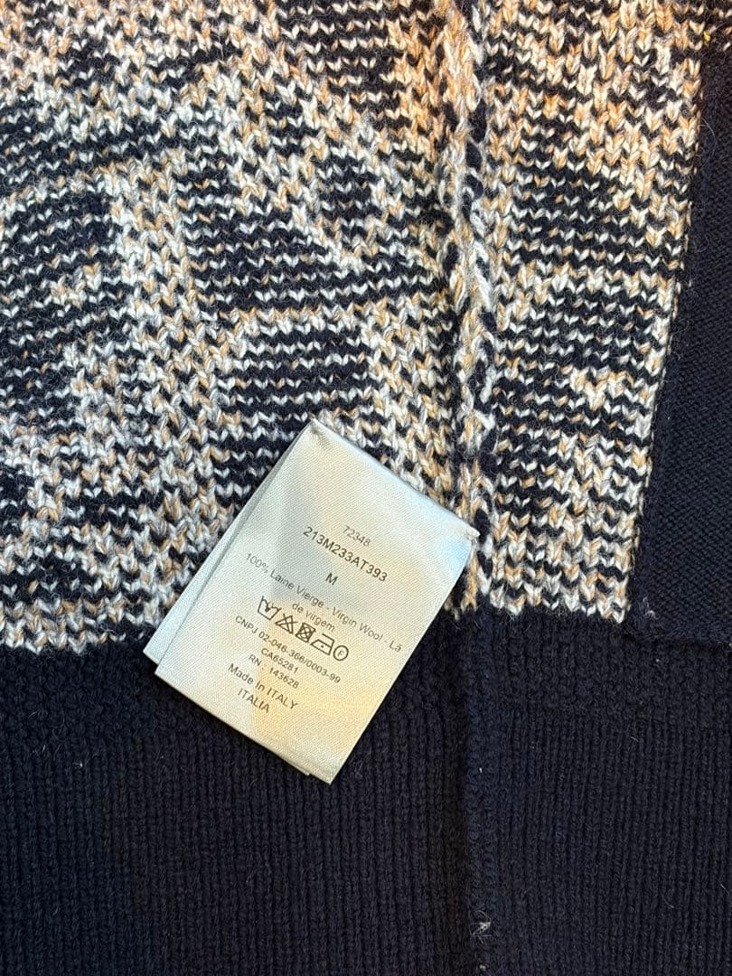 DIOR（ディオール） オブリーク総柄 ウール ニット カーディガン　Mサイズ