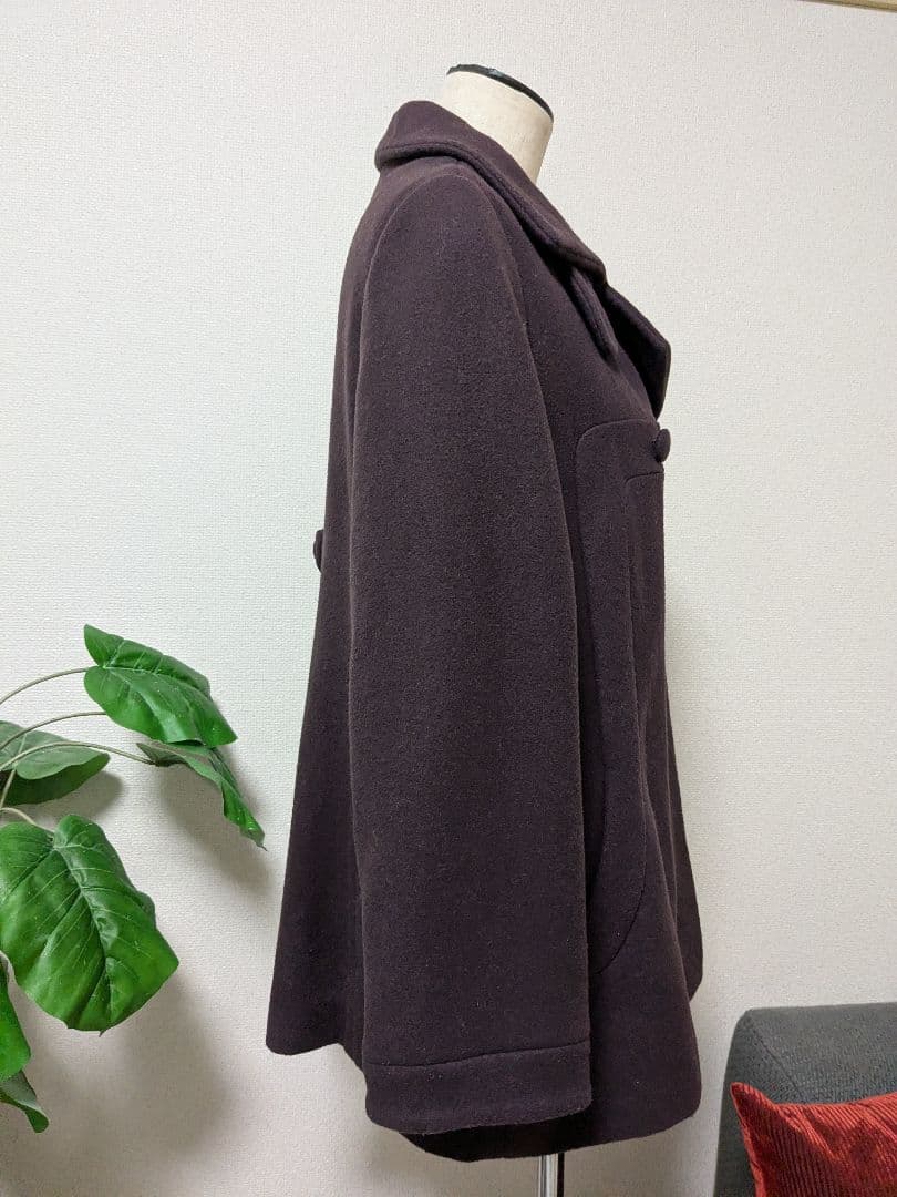 ＭＡＲＮＩ★マルニ★ダークパープル ボタン付きウールコート