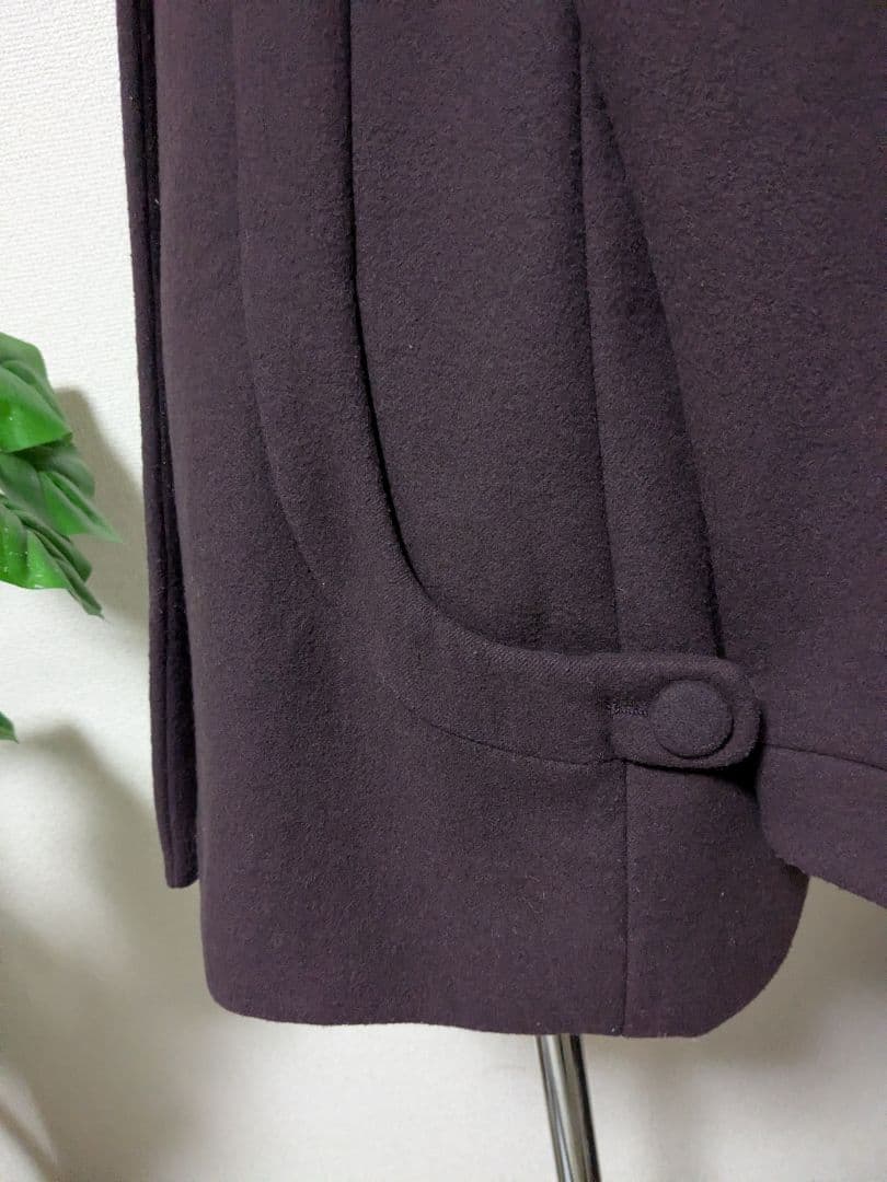 ＭＡＲＮＩ★マルニ★ダークパープル ボタン付きウールコート
