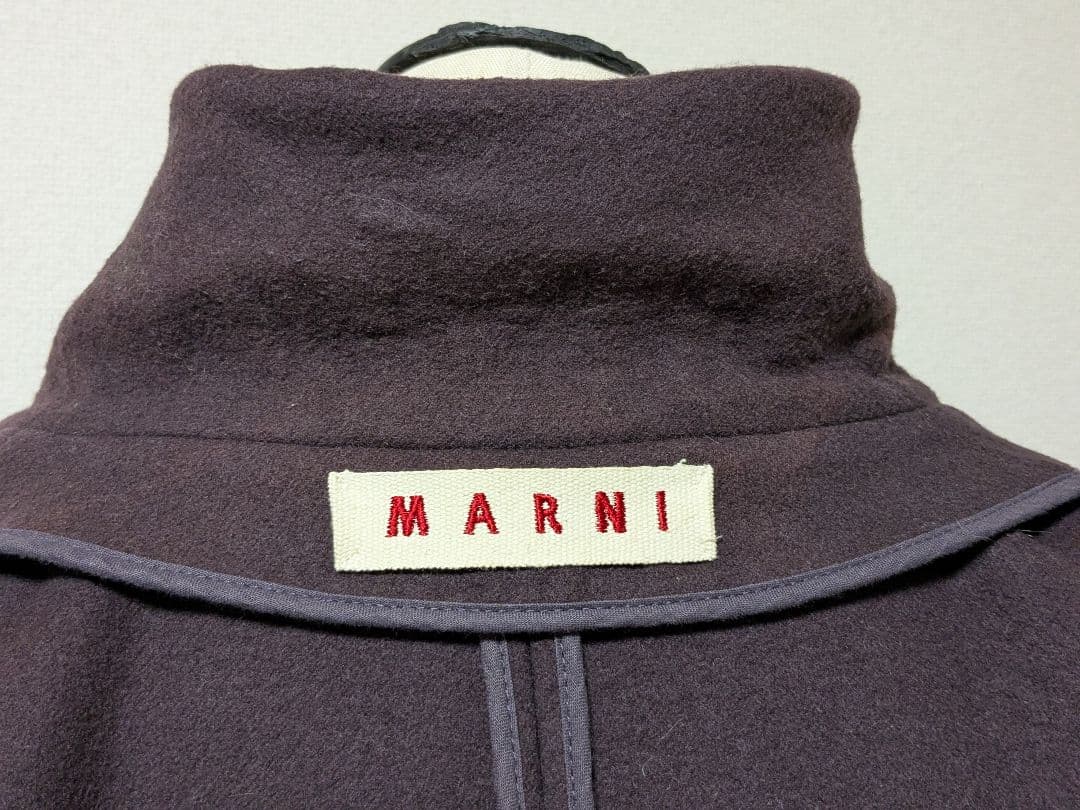 ＭＡＲＮＩ★マルニ★ダークパープル ボタン付きウールコート