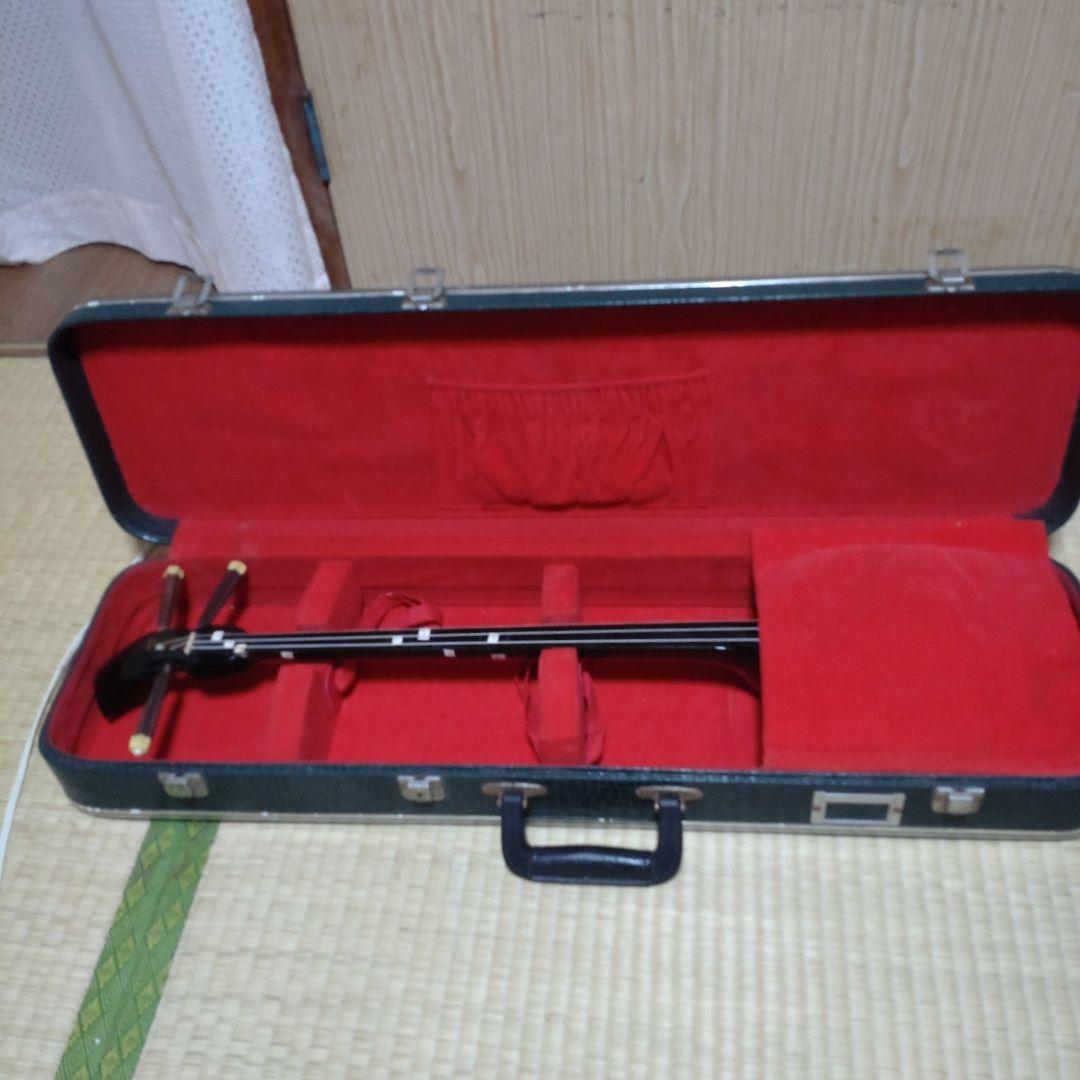 沖縄三味線本体 ヘビ皮製 3弦 蛇模様ハードケース付