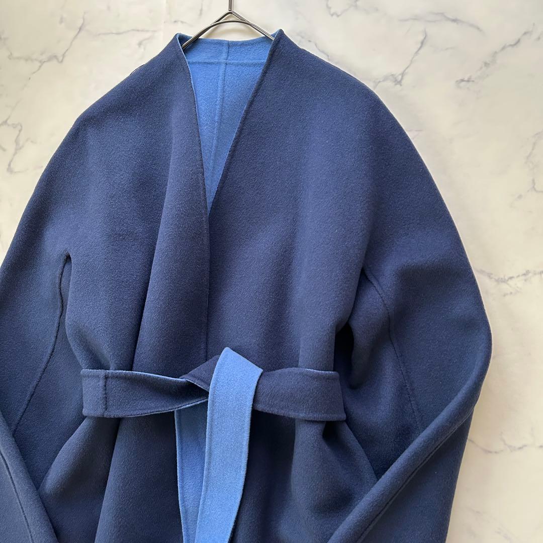 未使用級 マックスマーラ ロングコート クチートアマーノ リバーシブル ベルト