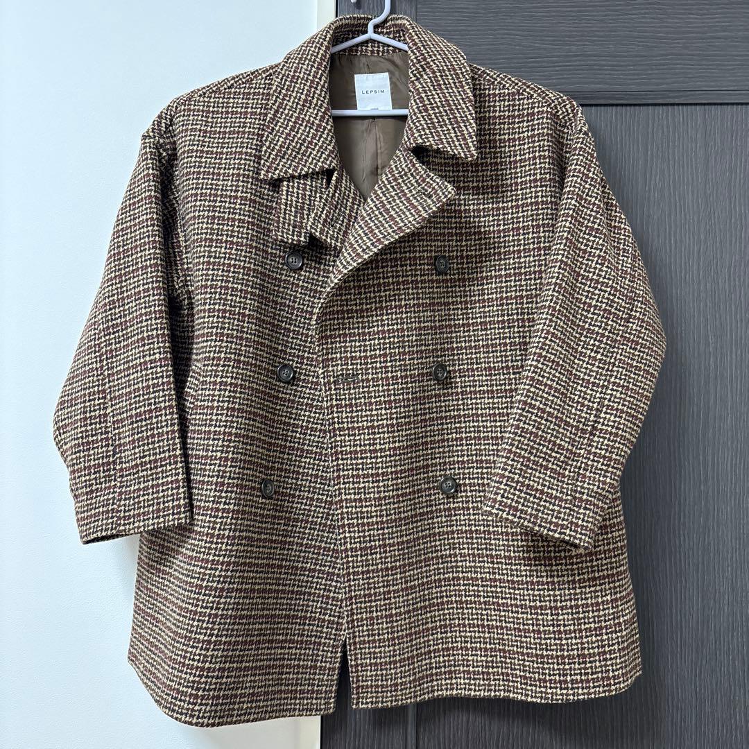 今期 完売品！レプシム ウーリーダブルミドルチェックコート