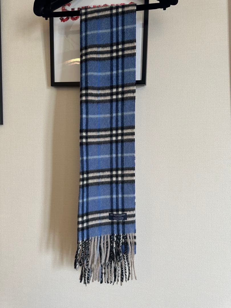 正規品　BURBERRY バーバリー　マフラー　カシミヤ100%ブルーチェック