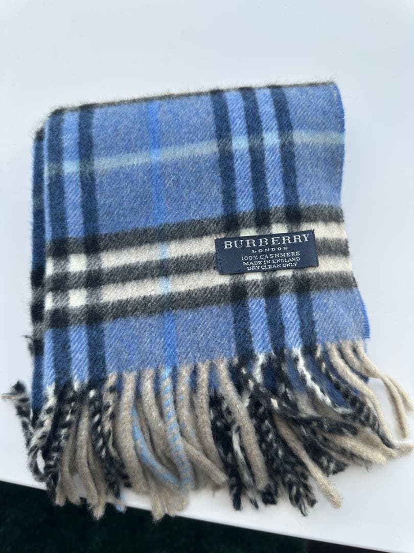 正規品　BURBERRY バーバリー　マフラー　カシミヤ100%ブルーチェック