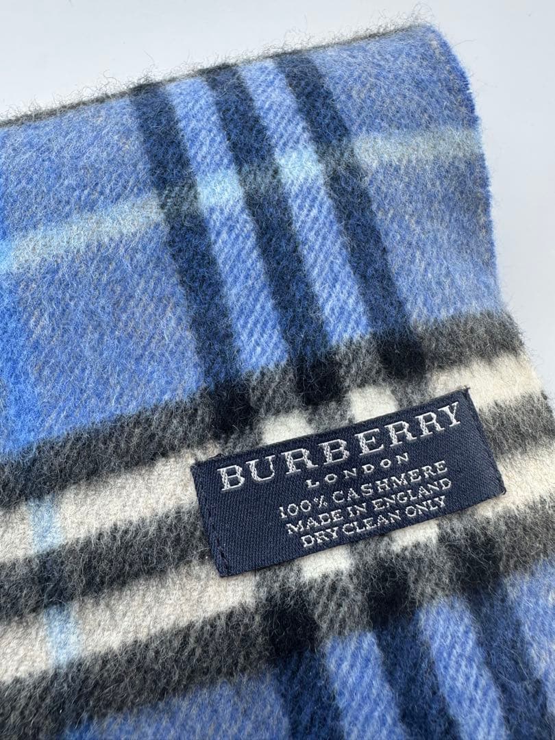正規品　BURBERRY バーバリー　マフラー　カシミヤ100%ブルーチェック
