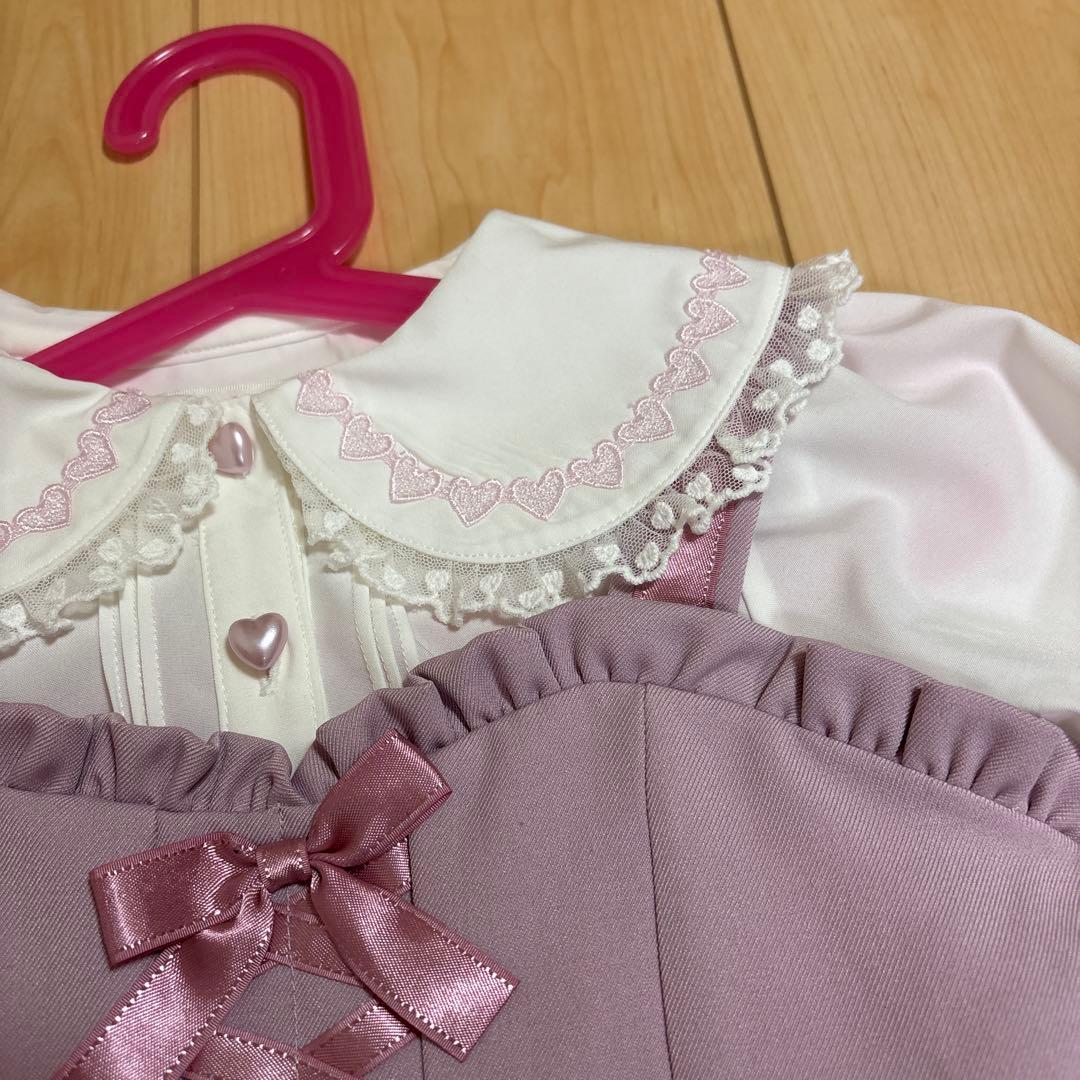 未使用　メゾピアノ おめかしマイメロディ ブラウス＆キャミワンピースSET