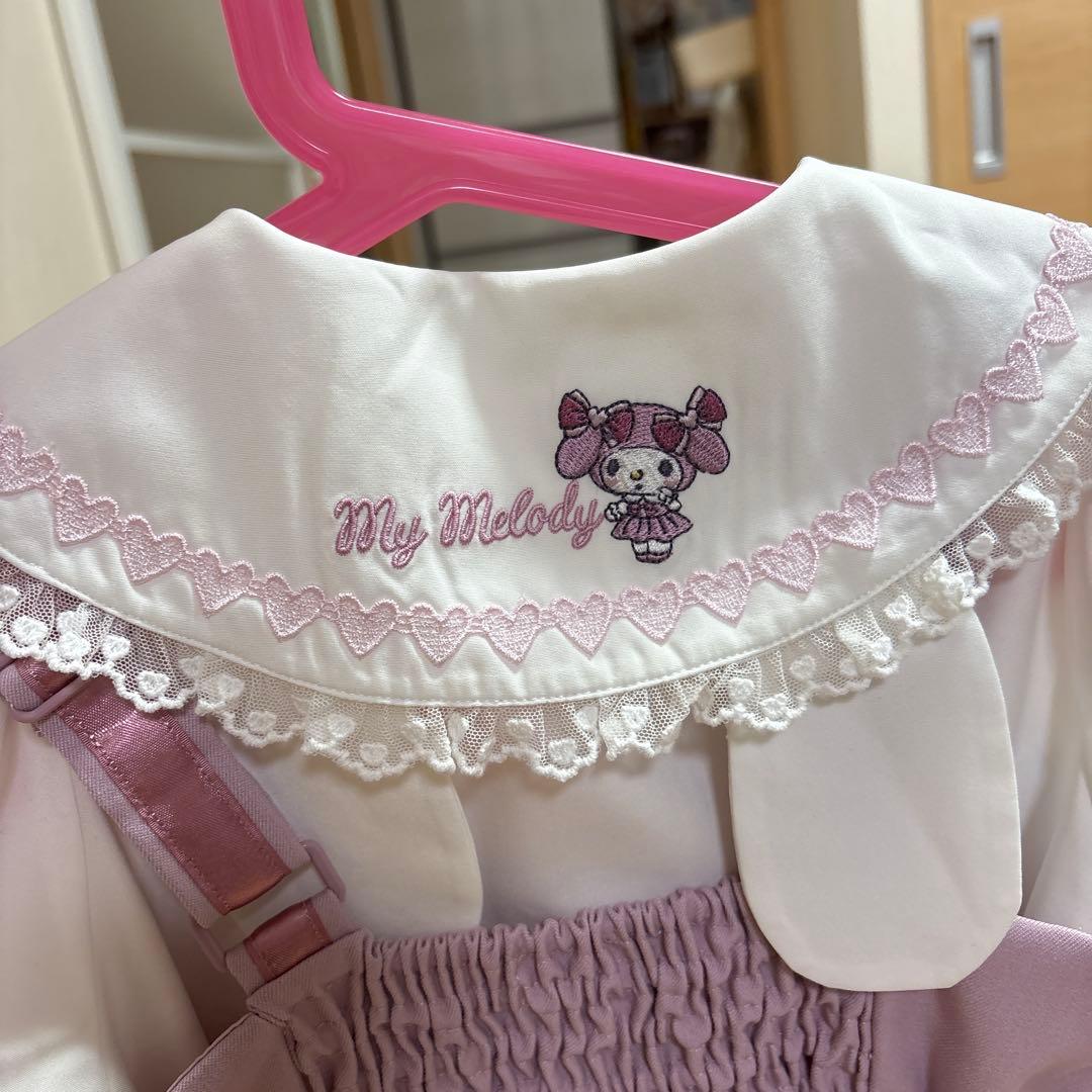 未使用　メゾピアノ おめかしマイメロディ ブラウス＆キャミワンピースSET