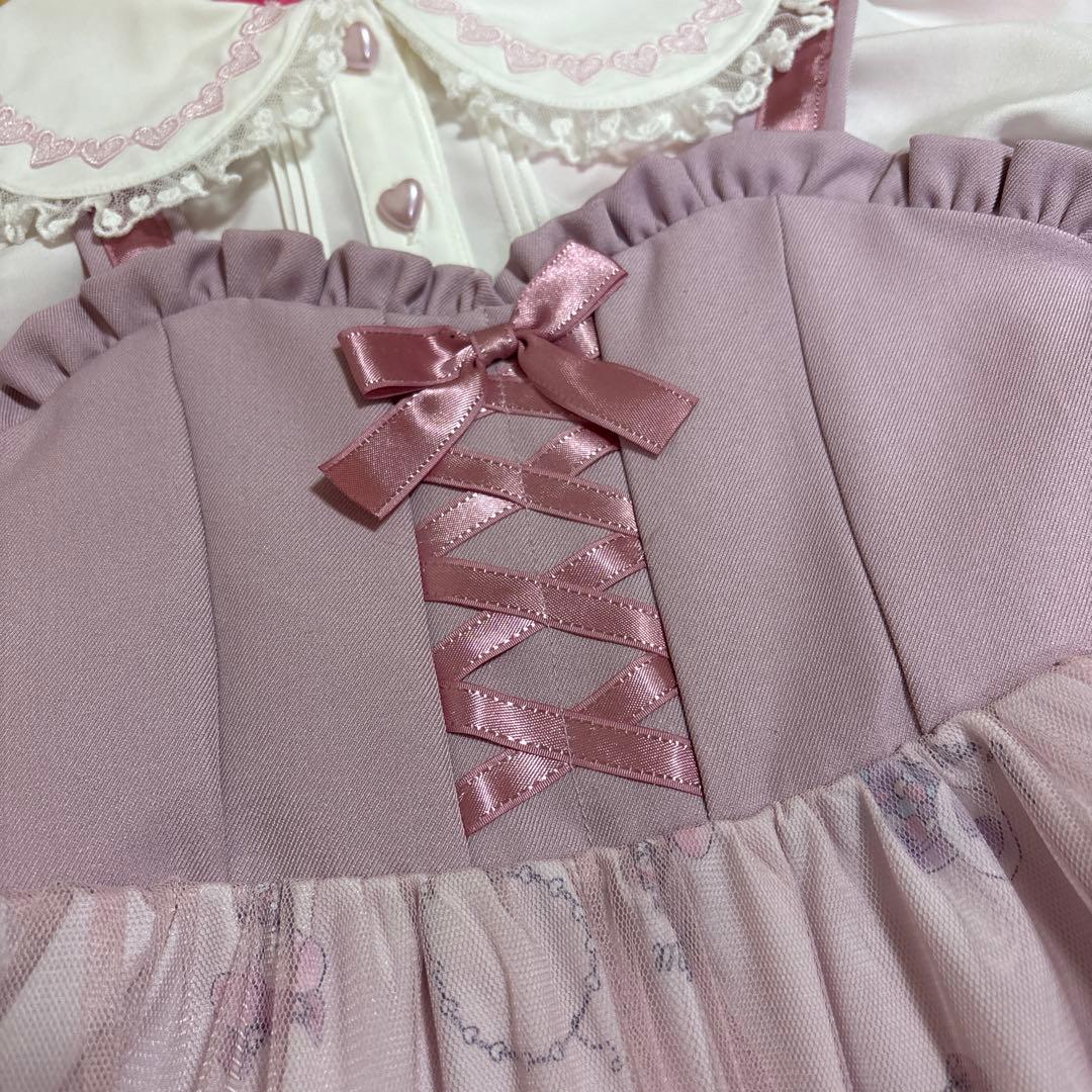 未使用　メゾピアノ おめかしマイメロディ ブラウス＆キャミワンピースSET