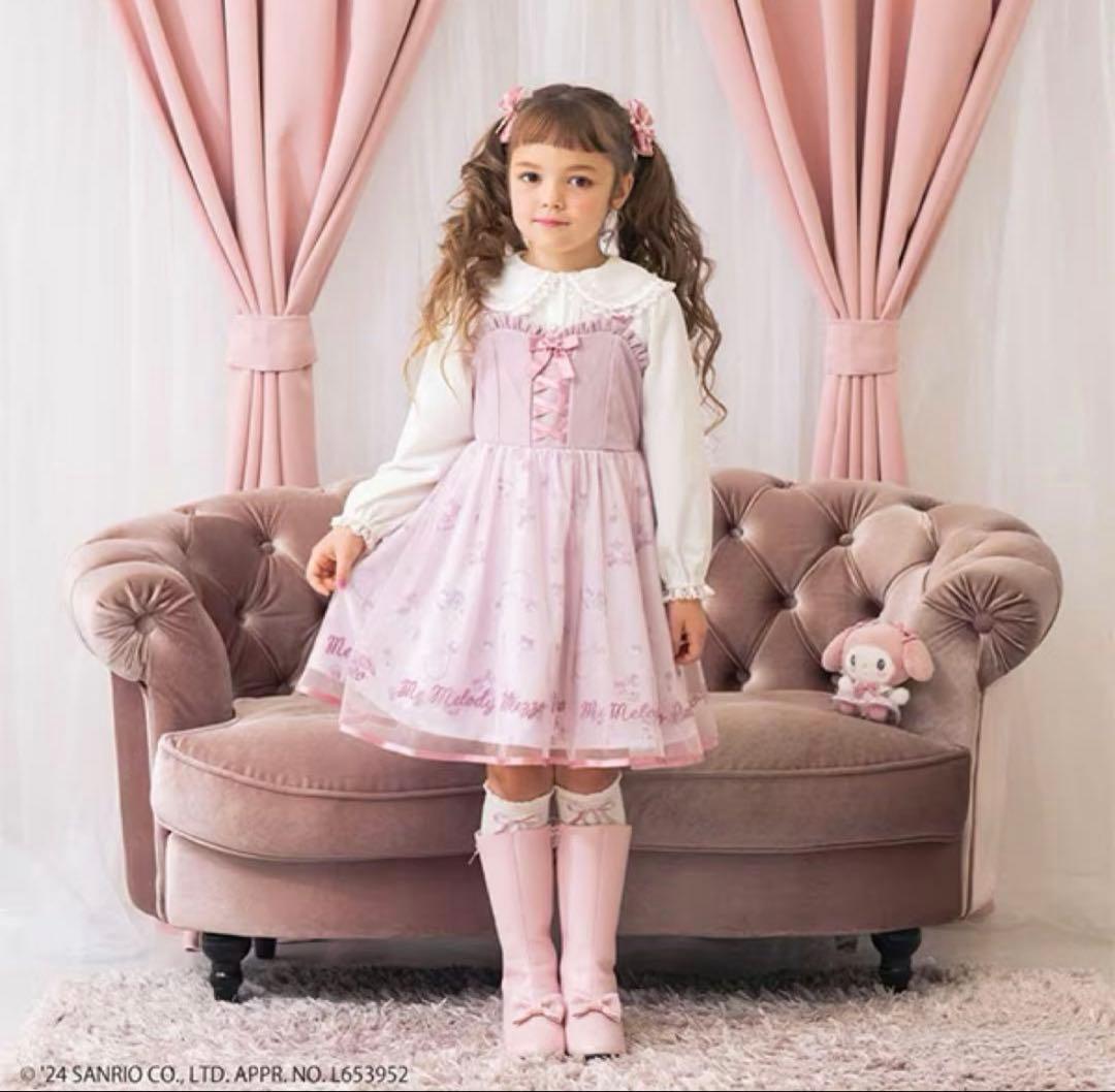 未使用　メゾピアノ おめかしマイメロディ ブラウス＆キャミワンピースSET