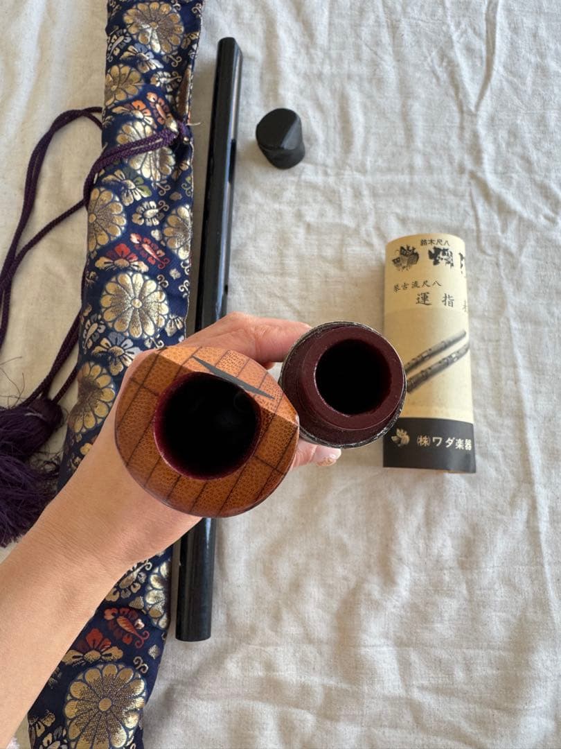 ひゅうが　ワダ楽器 尺八 合竹高級管蝴蝶 竹製 ケース付き