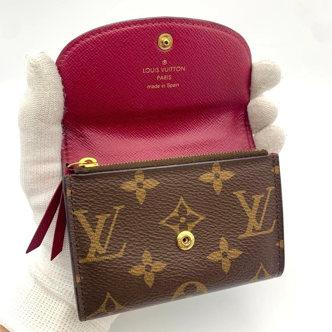 美品 ルイヴィトン ポルトモネ ロザリ フューシャ 財布 コンパクト モノグラム