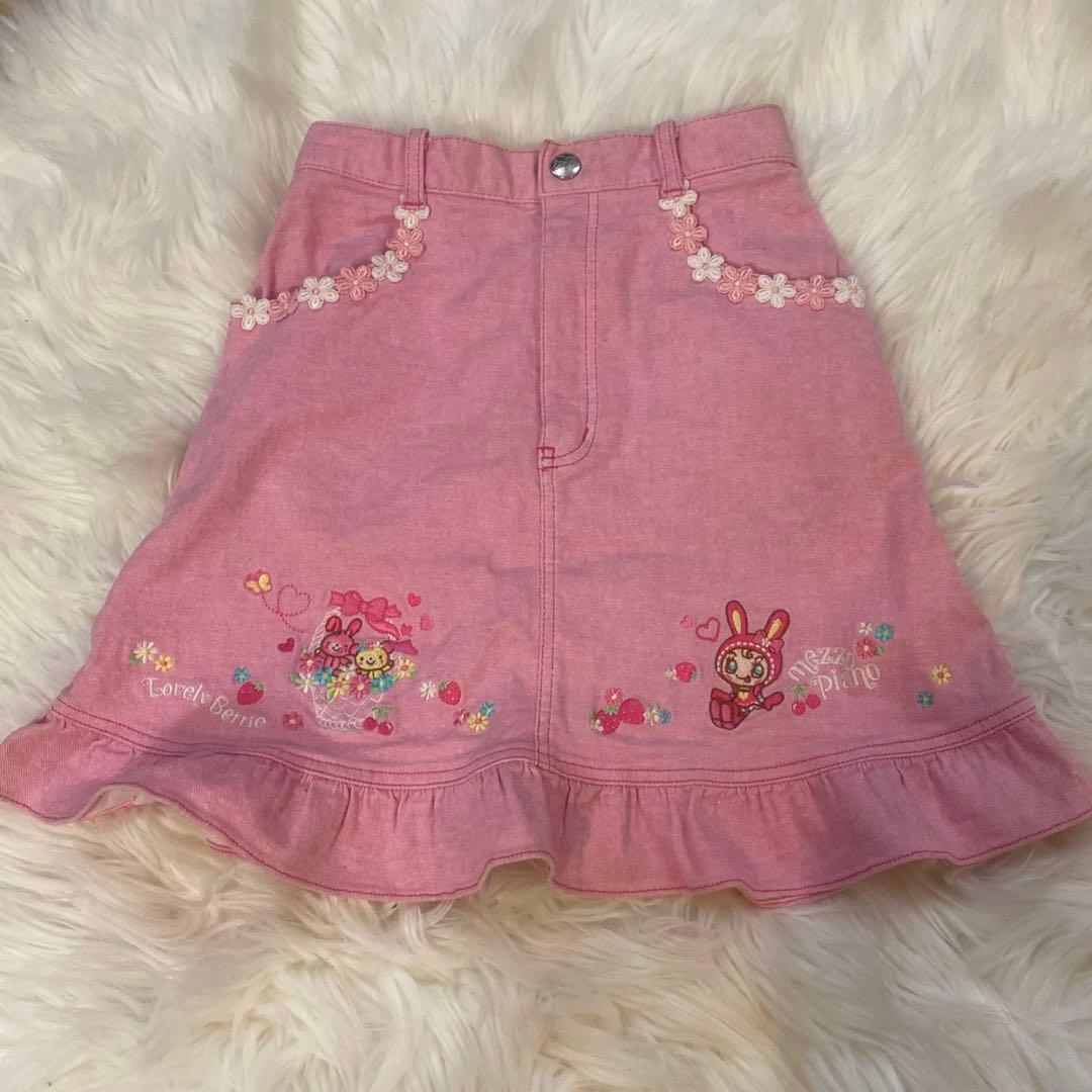 mezzo piano ベリエちゃん刺繍　スカート　140