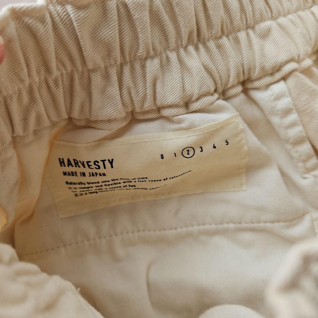 ☆HARVESTY☆アイボリーオフホワイトコットンサーカスパンツ☆美品２☆