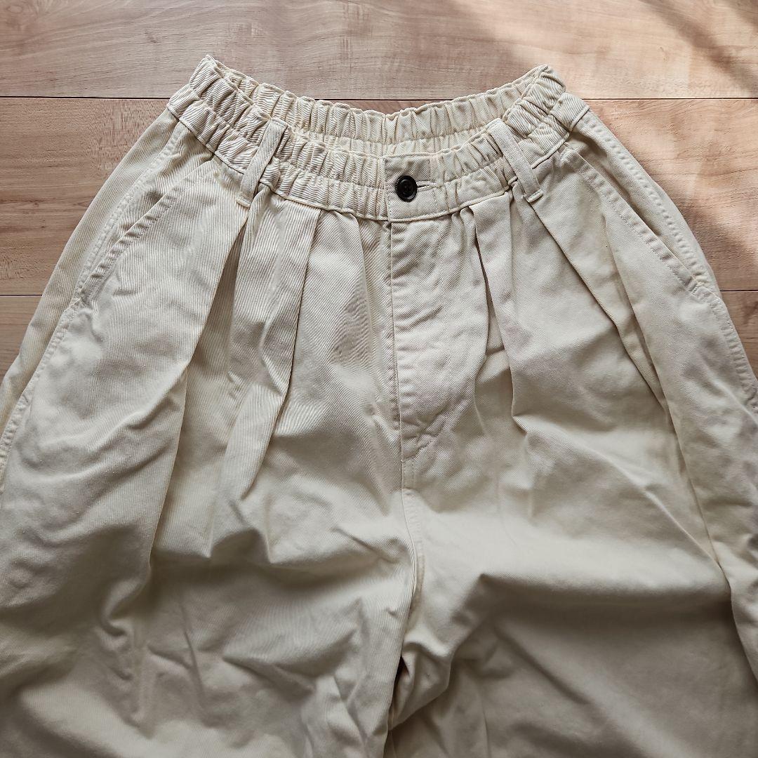 ☆HARVESTY☆アイボリーオフホワイトコットンサーカスパンツ☆美品２☆